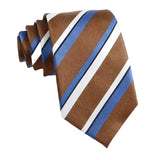 Brown Blue Striped Necktie