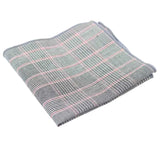 Grey Pink Plaid Pocket Square