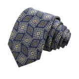 Navy Blue Gold Geometric Necktie