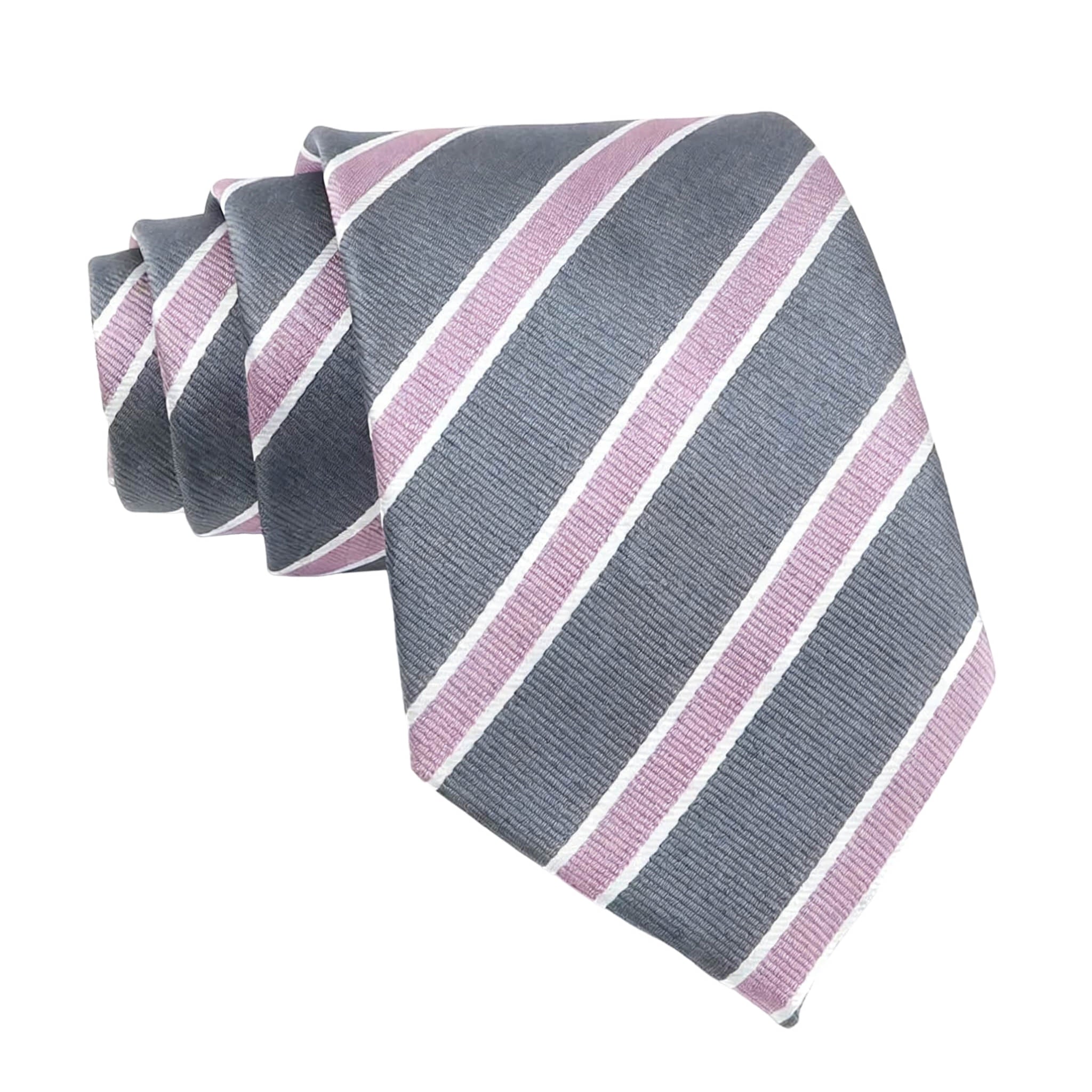 Navy Blue With Red White Striped Necktie