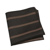 Black Brown Striped Pocket Square