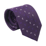 Purple White Paisley Necktie
