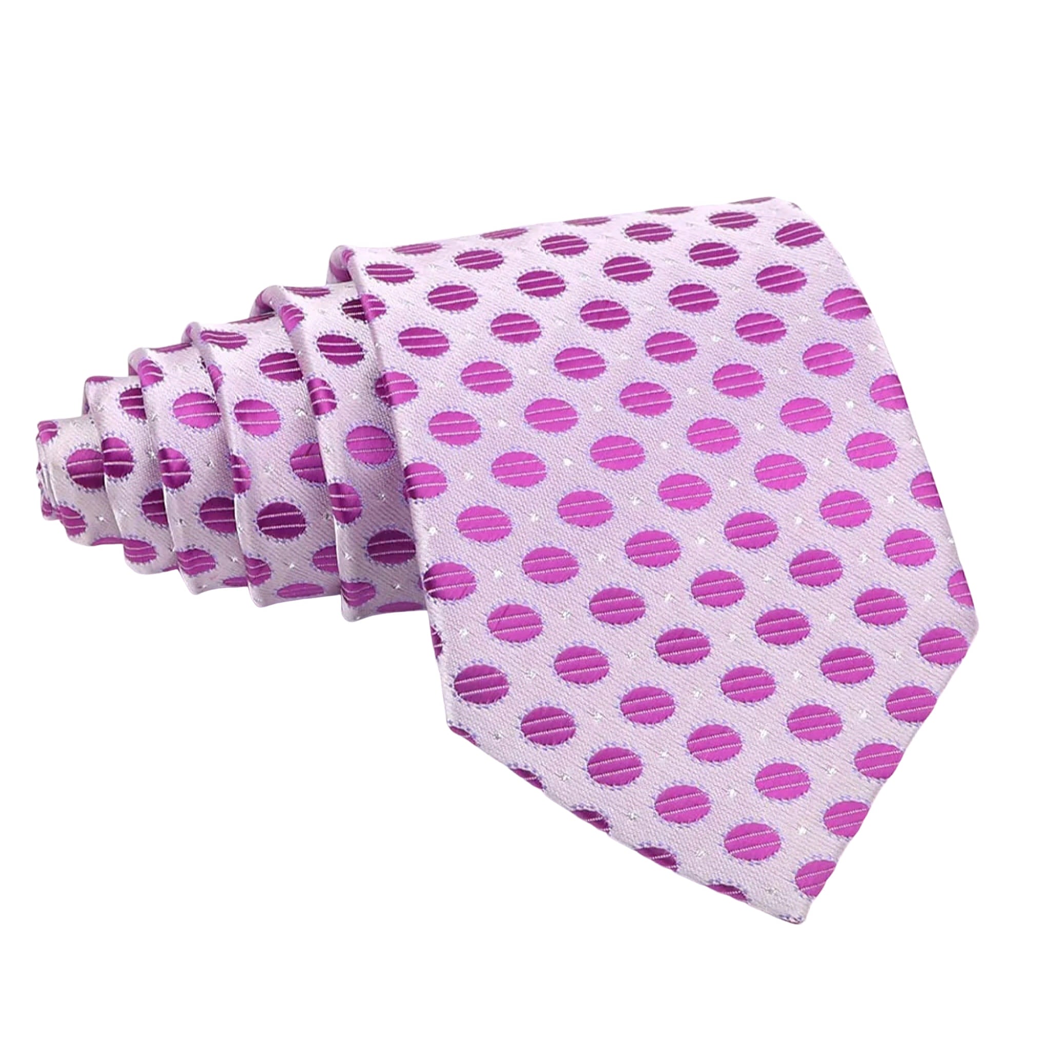 Light Pink With Purple Polka Dots Necktie