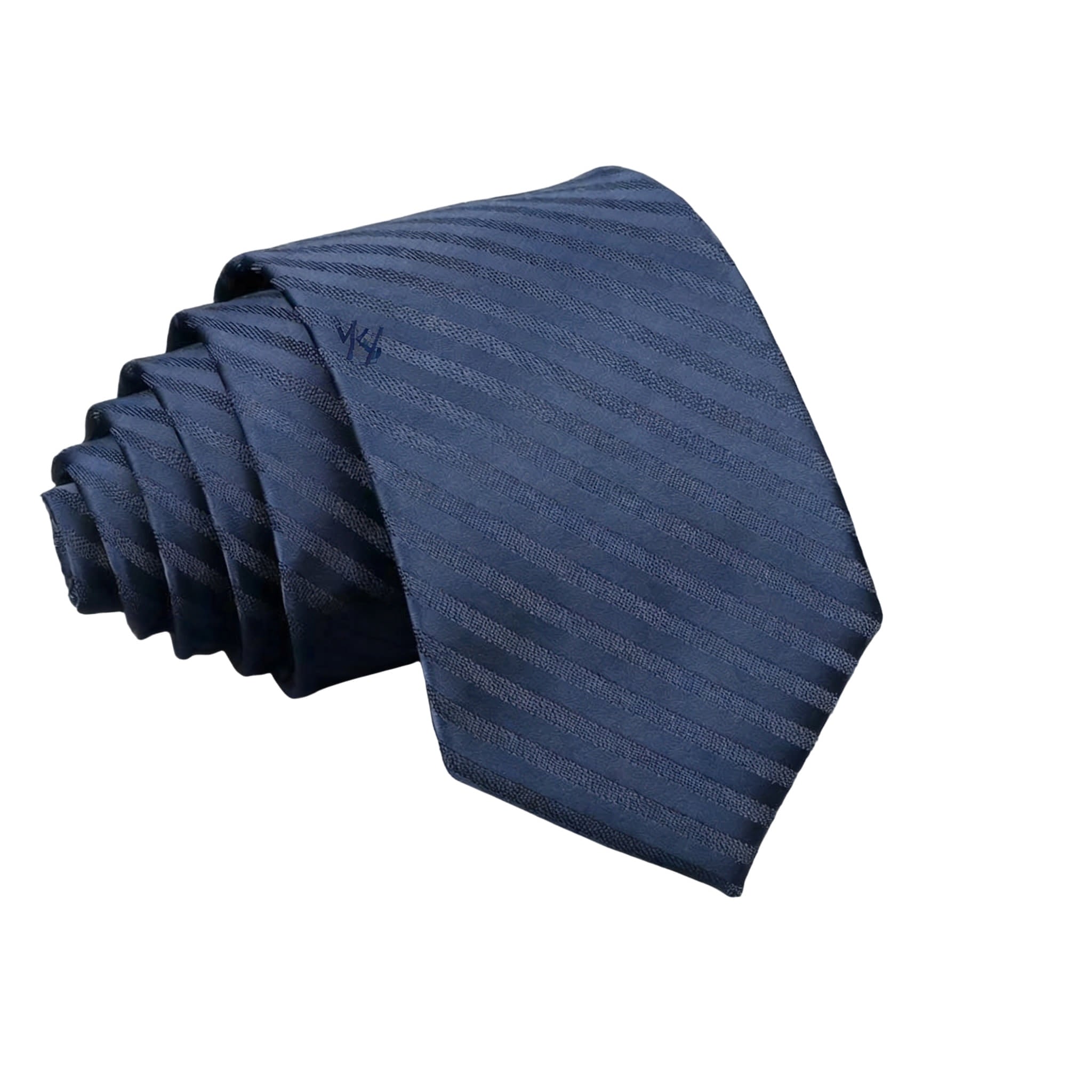 Navy Blue with Dark Navy Diagonal Stripes Necktie