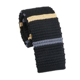 Black Beige Striped Necktie