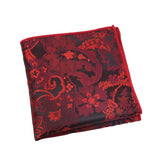 Burgundy Red Floral Pocket Square