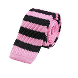 Pink Black Stripe Knitted Necktie