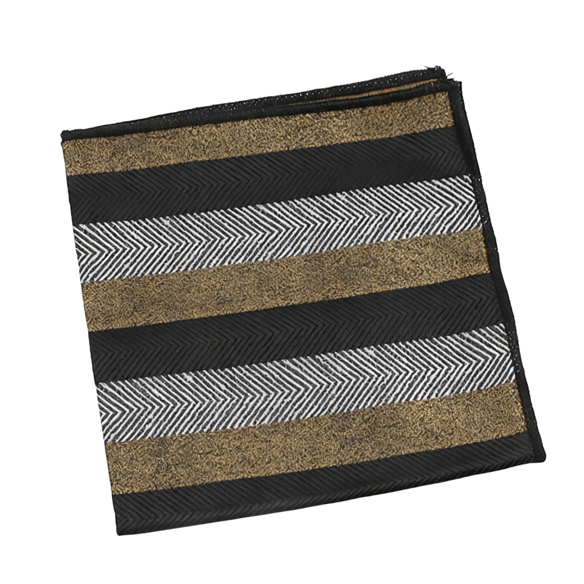 Brown Blue Striped Pocket Square