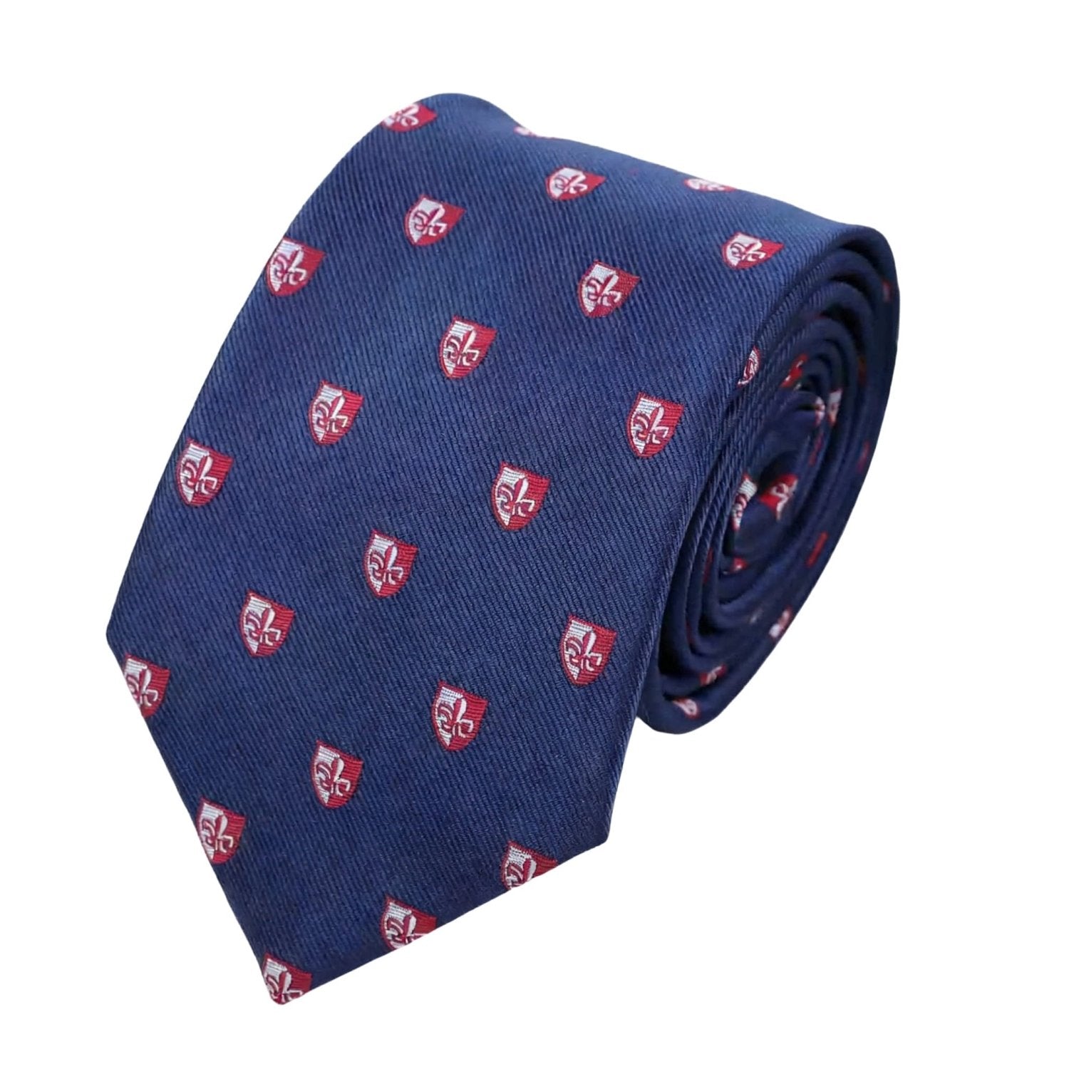 Blue with Red & White Flower Necktie