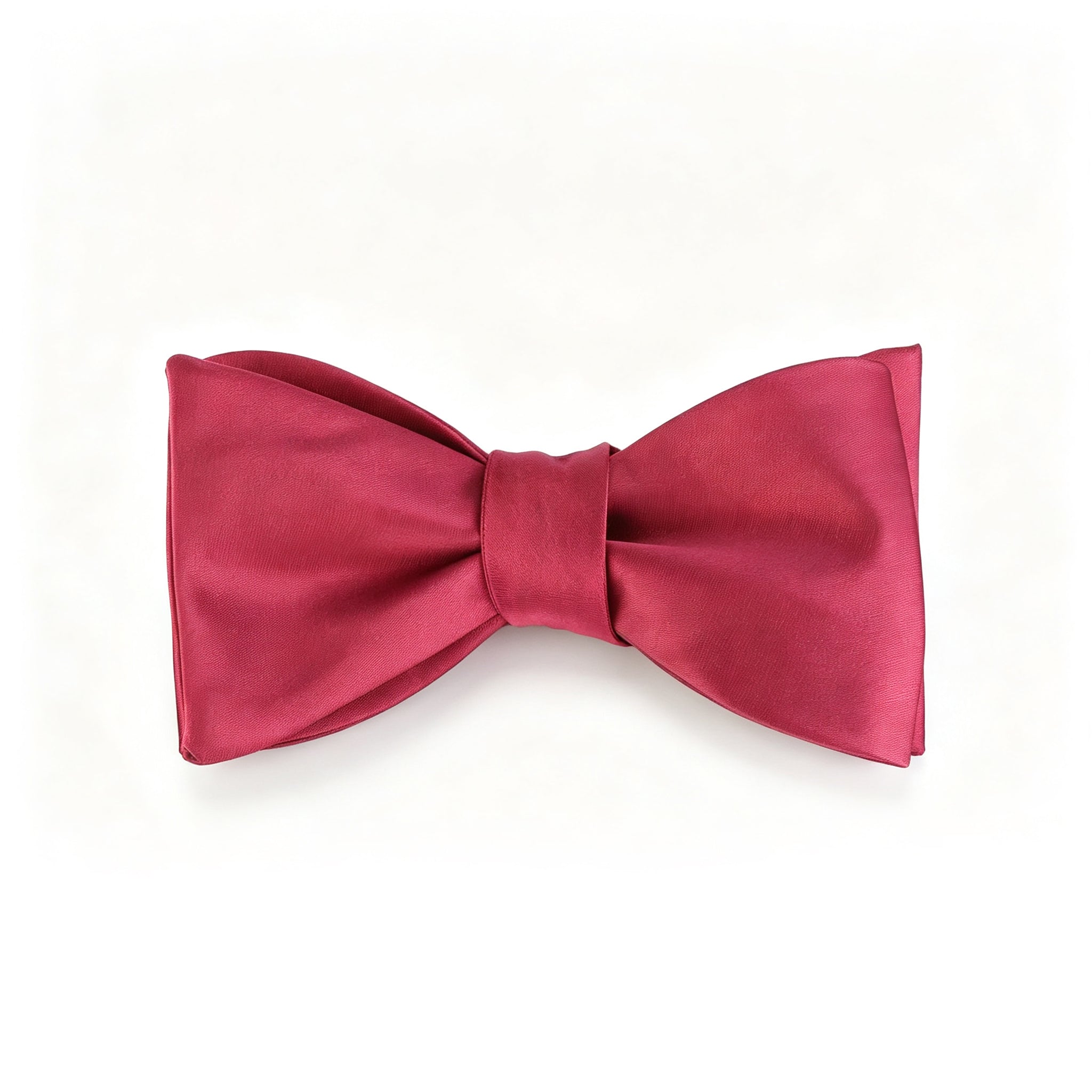 Burgundy Satin Hand‑Tied Men's Bow Tie