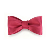 Burgundy Satin Hand‑Tied Men's Bow Tie