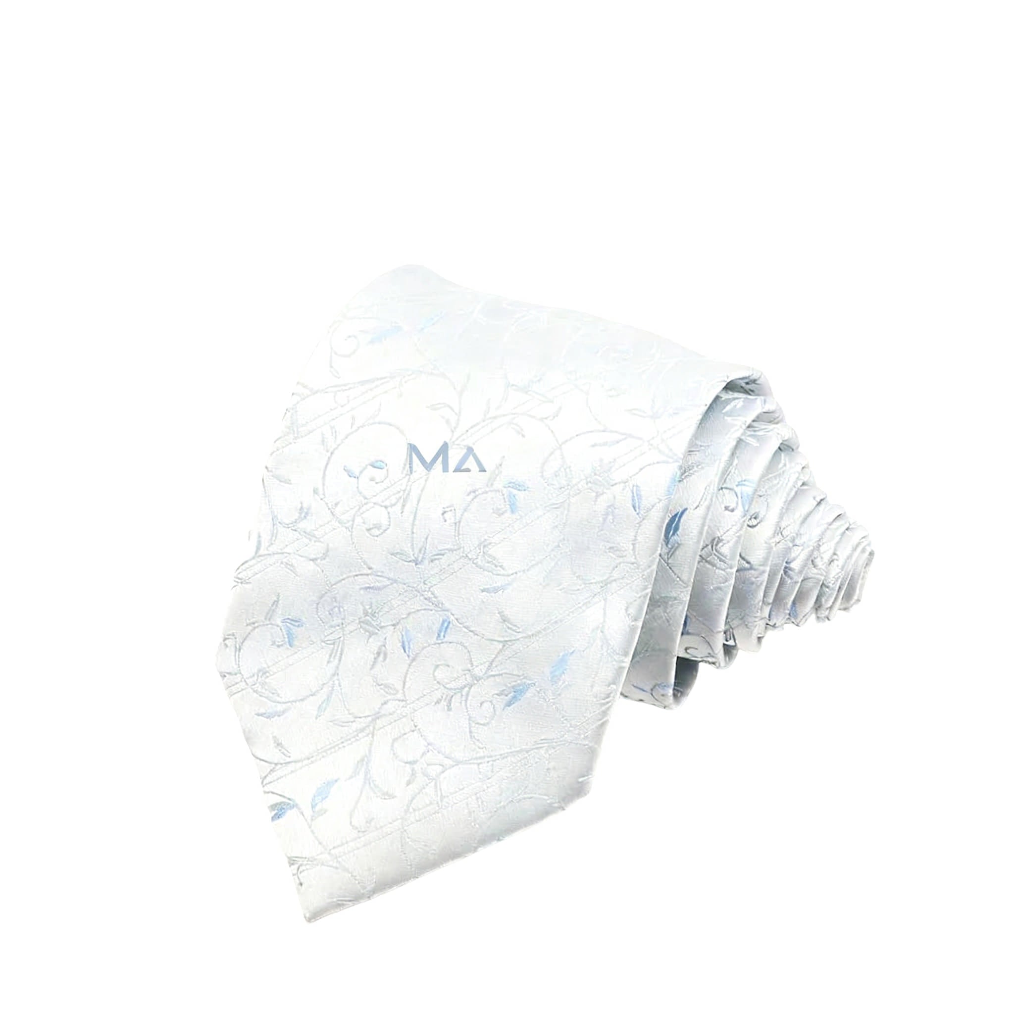 Light Blue Blue Floral Necktie