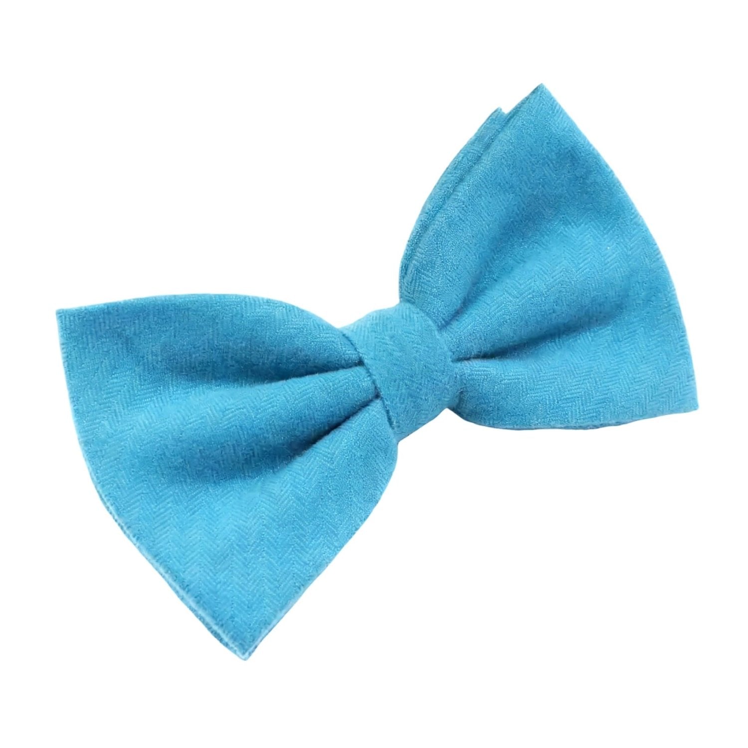 Blue With Blue Herringbone Bowtie