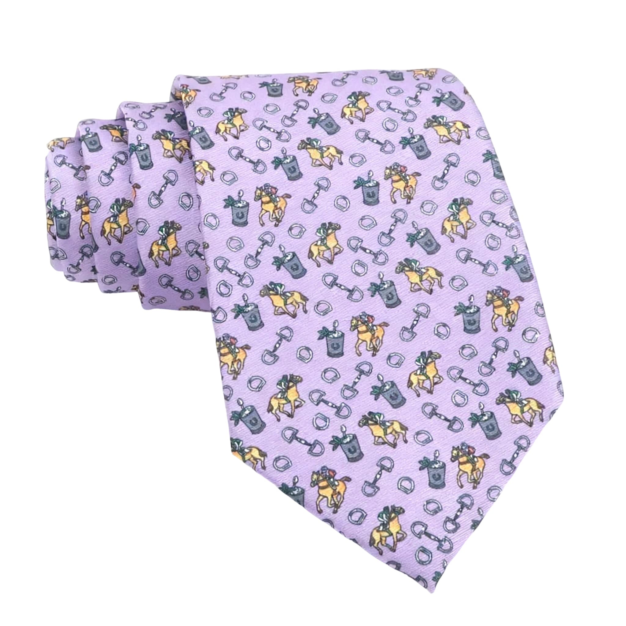 Lavender Yellow Horse Necktie