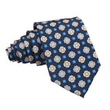 Navy Blue Yellow Geometric Necktie
