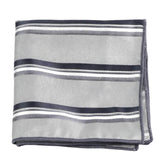 Gray Black Striped Pocket Square