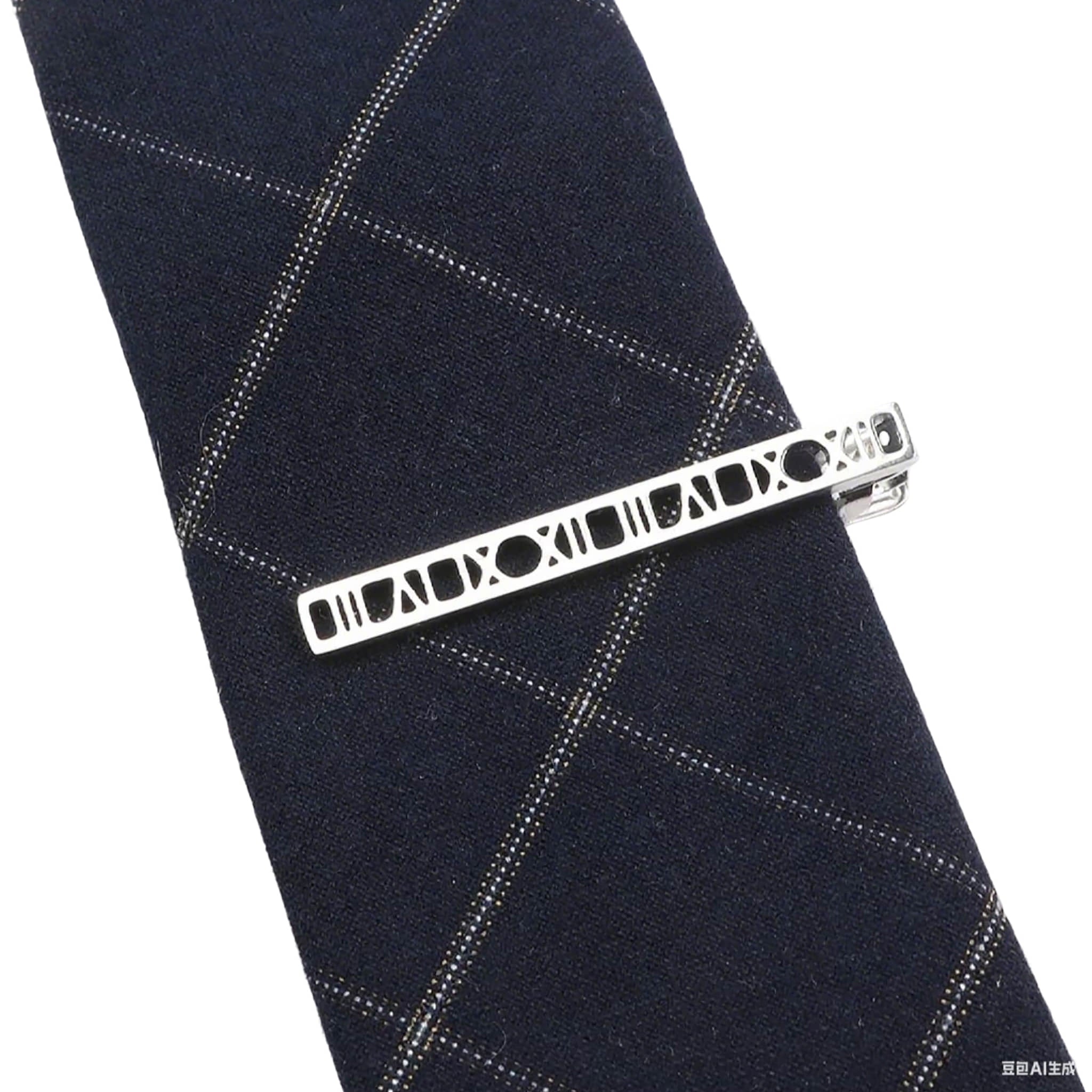 Silver Roman Numeral Tie Bar