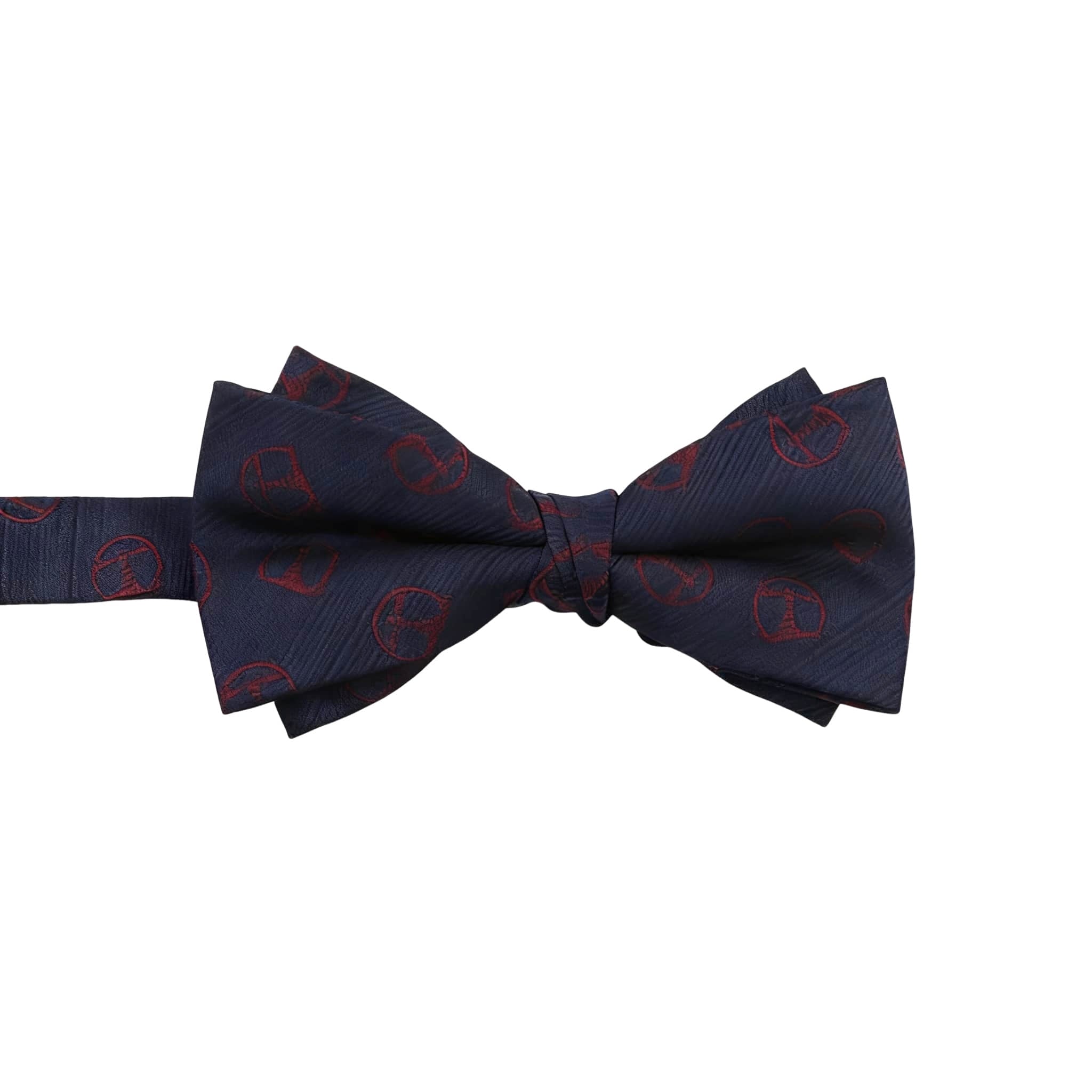 Navy Blue Red Pattern Bowtie