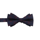 Navy Blue Red Pattern Bowtie