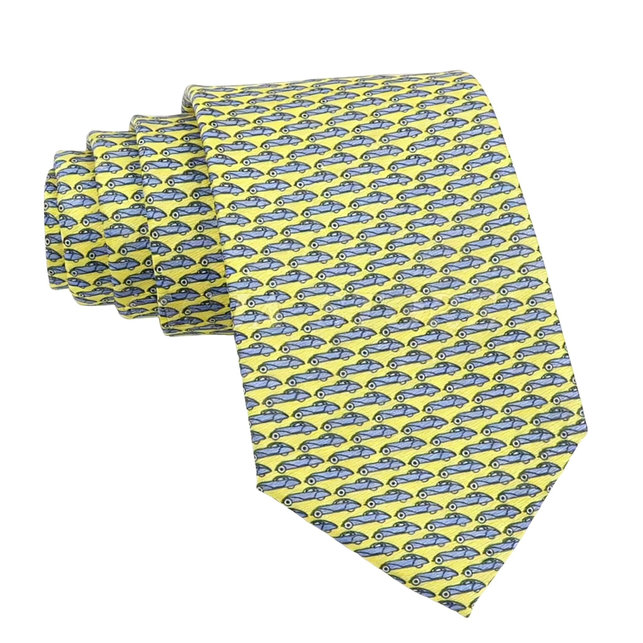 Yellow Blue Car Necktie