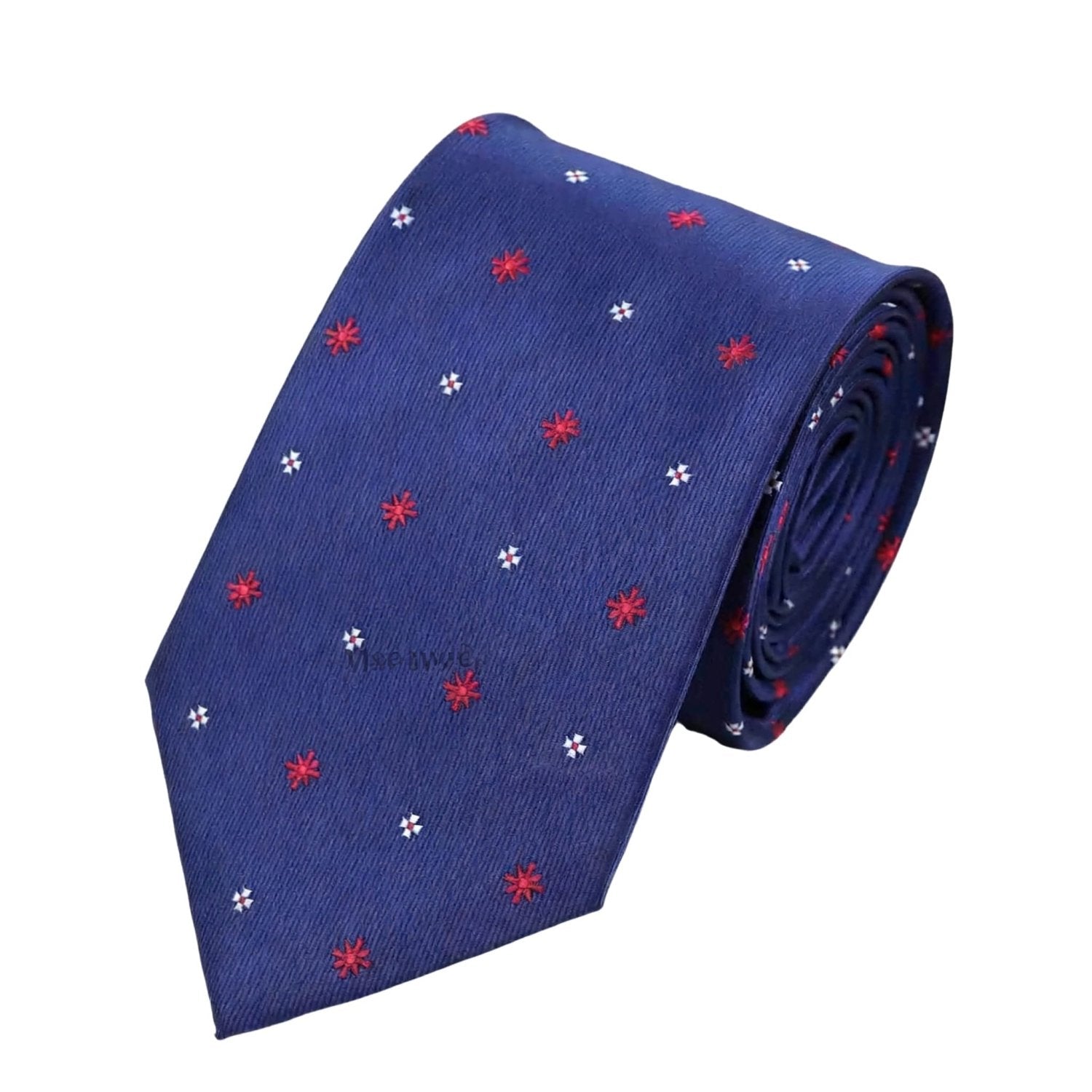 Navy Blue With Red Shield Necktie