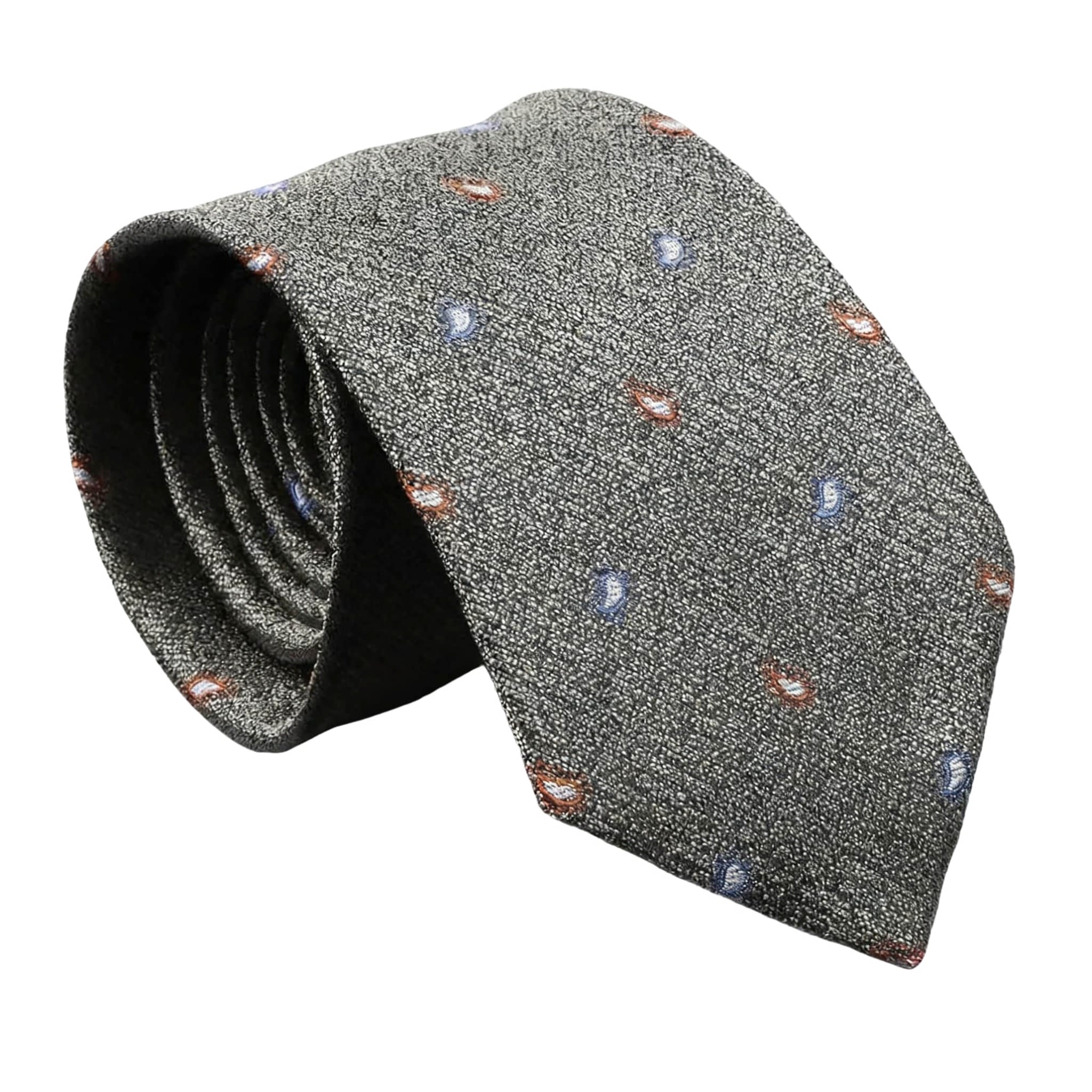 Gray Blue Paisley Necktie