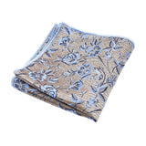 Gray White Floral Pocket Square