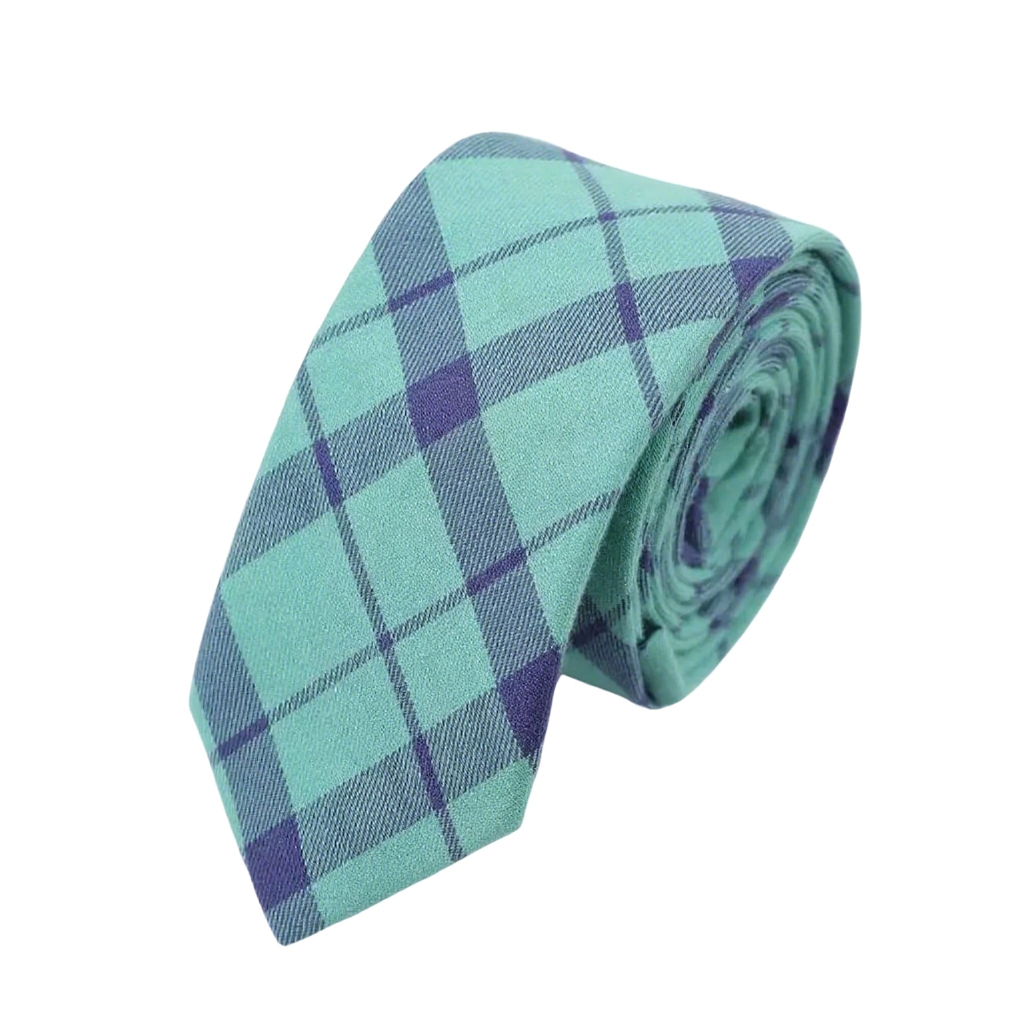 Mint Green Plaid Necktie