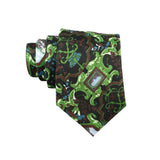 Black Green Paisley Necktie