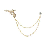 Gold White Gun Lapel Pin