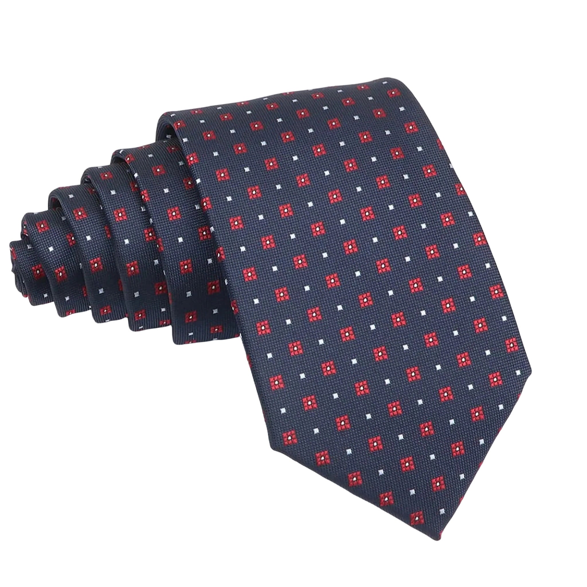 Navy Blue With Red Squares Necktie