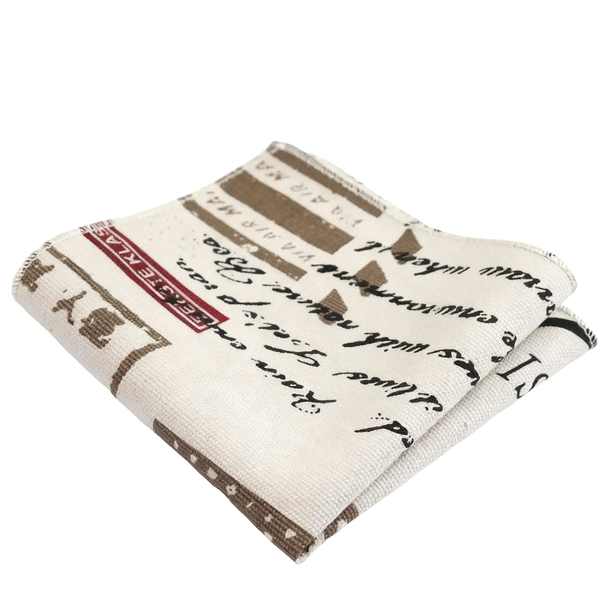 White Multicolor Animal Pocket Square