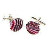 Red Black Striped Cufflink