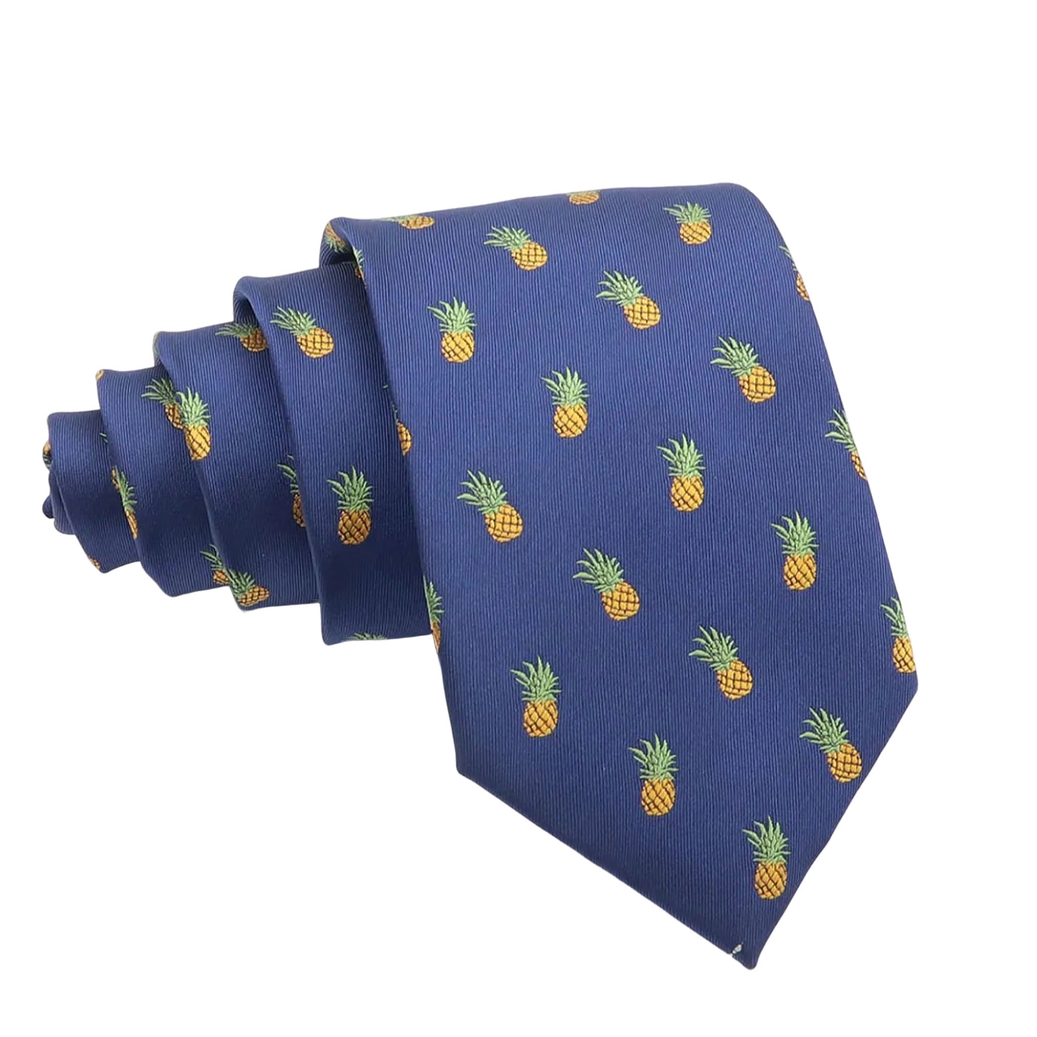 Navy Blue White Bone Necktie