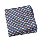 Navy Blue Red Geometric Pocket Square