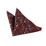 Burgundy Red Floral Pocket Square
