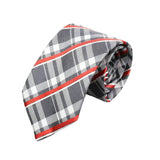 Gray Red Plaid Necktie
