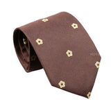 Brown Beige Floral Necktie