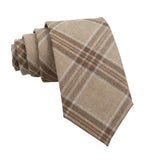 Beige Brown Plaid Necktie