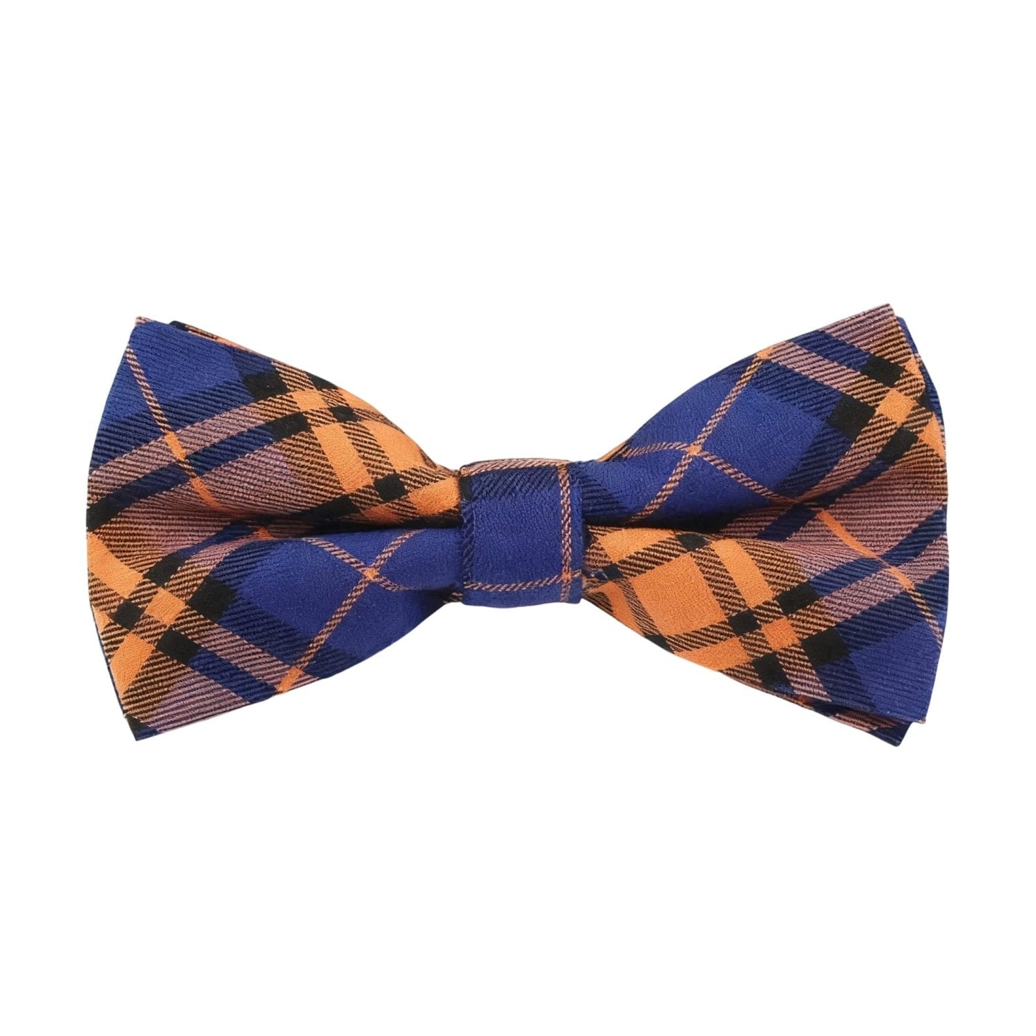 Blue With Orange Plaid Bowtie