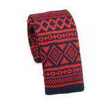 Navy Blue Red Geometric Necktie