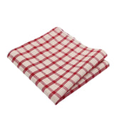 Beige Red Check Pocket Square