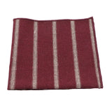 Burgundy Beige Striped Pocket Square