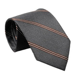 Gray Brown Striped Necktie