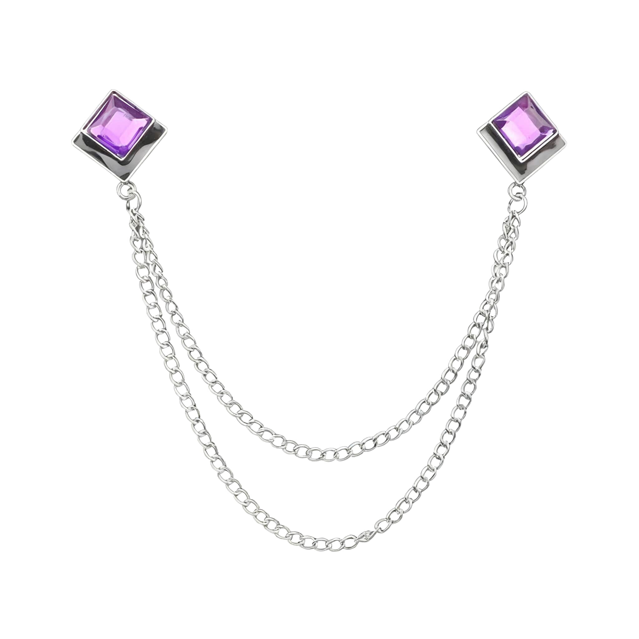Silver Purple Solid Lapel Pin