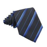 Dark Blue Necktie With White Stripes