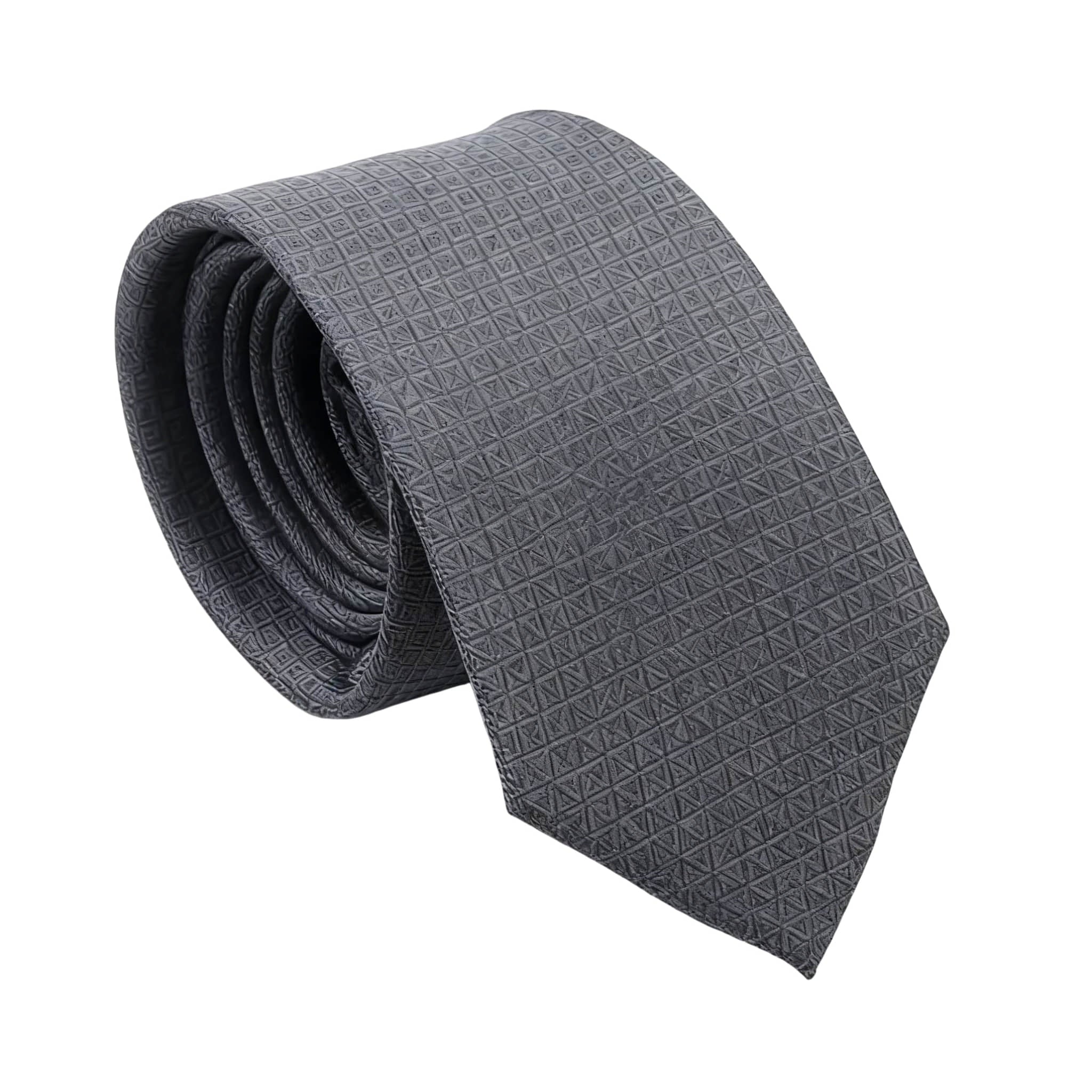 Gray Light Gray Geometric Necktie