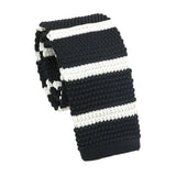 Black White Striped Necktie