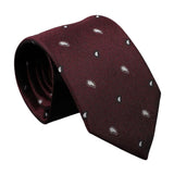 Burgundy White Paisley Necktie