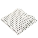 Beige Black Plaid Pocket Square